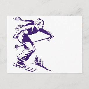 Skiier Postcard