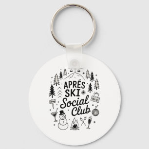 Skiing A Pres Ski Social Club Winter Vibes Snow Pa Key Ring