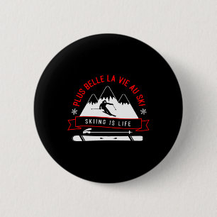 Skiing Adventure Enthusiast Graphic Art 6 Cm Round Badge