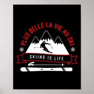 Skiing Adventure Enthusiast Graphic Art Poster
