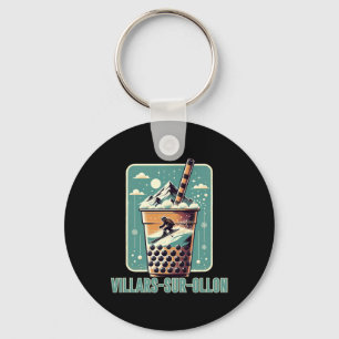Skiing And Apres Ski - Villars-sur-ollon Switzerla Key Ring