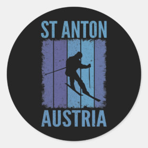 Skiing And Apres Ski - Winter Sports St Anton, Aus Classic Round Sticker