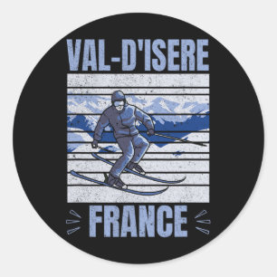 Skiing And Apres Ski - Winter Sports Val-d'isere Classic Round Sticker