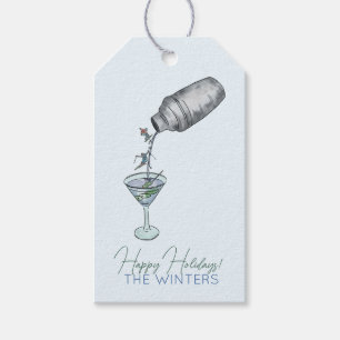 skiing and martinis fun drawing  gift tags