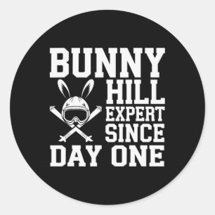 Skiing And Snowboarding Beginner Winter Sports Ent Classic Round Sticker