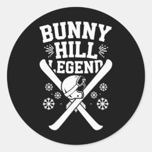 Skiing And Snowboarding Beginner Winter Sports Ent Classic Round Sticker