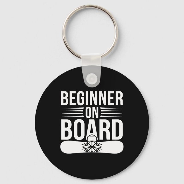 Skiing And Snowboarding Beginner Winter Sports Ent Key Ring (Front)