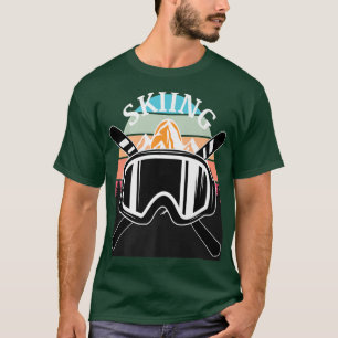 Skiing And Snowboarding Graphics With Vintage Suns T-Shirt