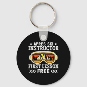 Skiing Apres-ski Instructor First Lesson Free Ski Key Ring