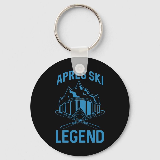 Skiing Apres Ski Lover Legend Winter Skier  Key Ring (Front)
