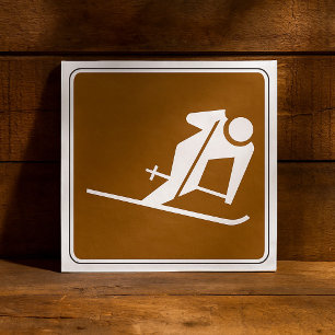 Skiing Area Recreational Sign Napkin