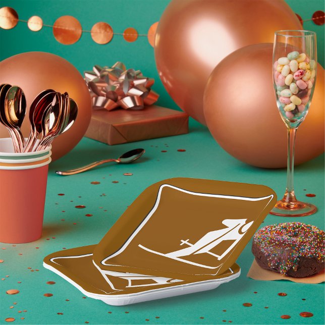 Skiing Area Recreational Sign Paper Plate (Creator Uploaded)