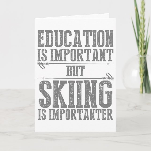 Skiing Art For Men Women Kids Winter Sport Ski Lov Card (Front)