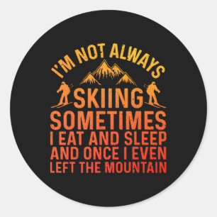 Skiing Art For Men Women Kids Winter Sport Ski Lov Classic Round Sticker