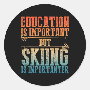 Skiing Art For Men Women Kids Winter Sport Ski Lov Classic Round Sticker