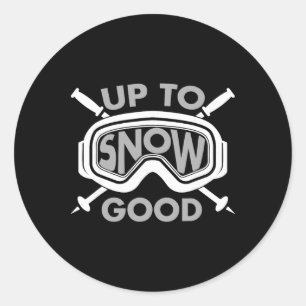 Skiing Art For Men Women Kids Winter Sport Ski Lov Classic Round Sticker