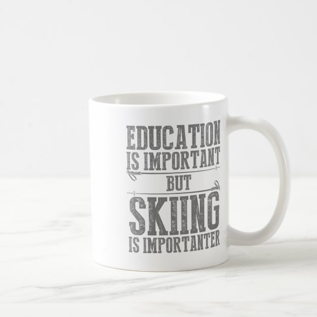 Skiing Art For Men Women Kids Winter Sport Ski Lov Coffee Mug (Right)