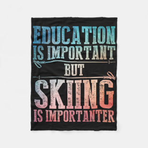 Skiing Art For Men Women Kids Winter Sport Ski Lov Fleece Blanket