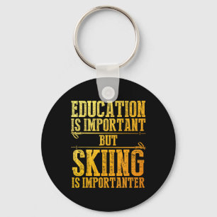 Skiing Art For Men Women Kids Winter Sport Ski Lov Key Ring