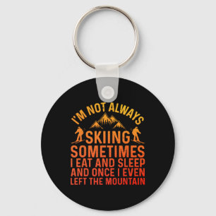 Skiing Art For Men Women Kids Winter Sport Ski Lov Key Ring