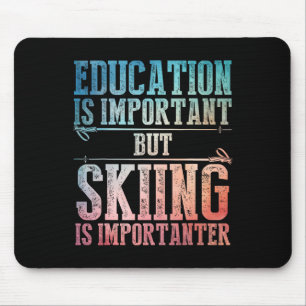 Skiing Art For Men Women Kids Winter Sport Ski Lov Mouse Pad