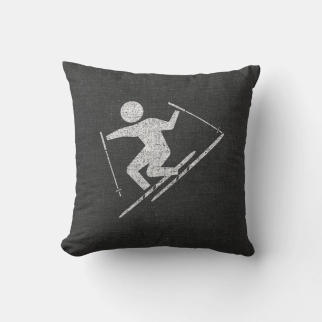 Skiing At Play Cushion (Front)