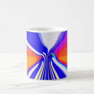 Skiing at sunset art coffee mug