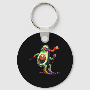 Skiing Avocado With Goggles Winter Alpine Funny  Key Ring