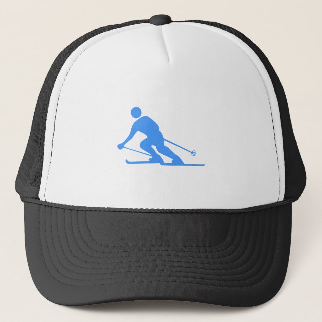 Skiing - Baby Blue Trucker Hat (Front)