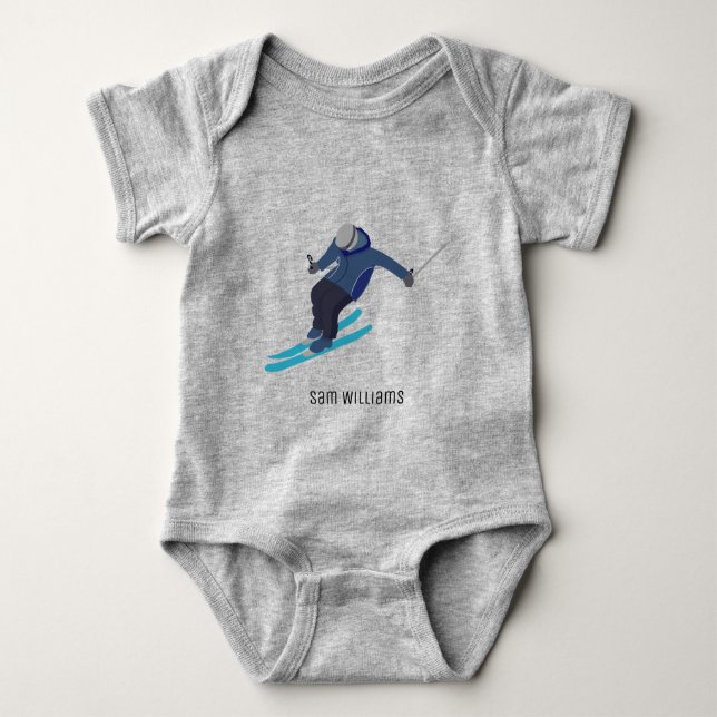 Skiing Baby Bodysuit (Front)
