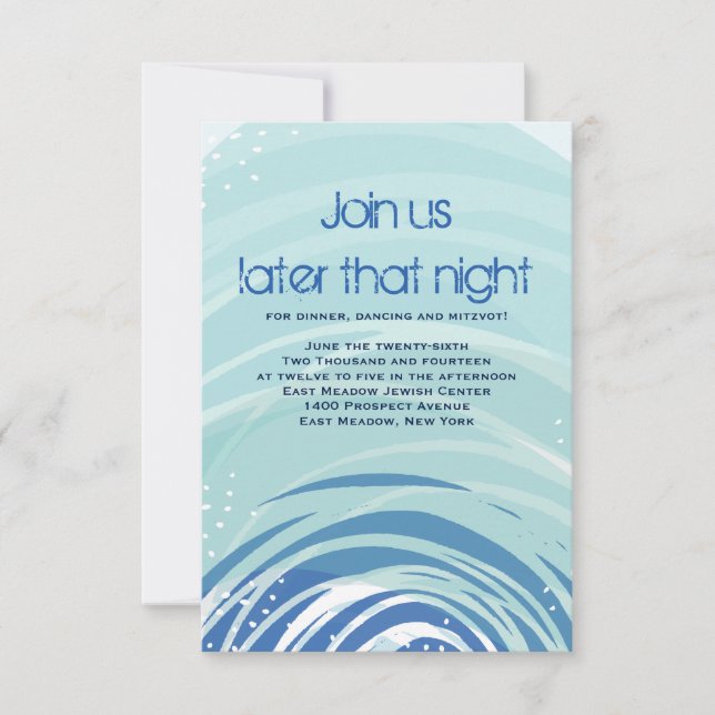 SKIING Bar Bat Mitzvah Party Card (Front)