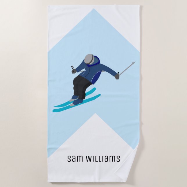 Skiing Beach Towel (Front)