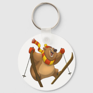 Skiing Bear Keychain