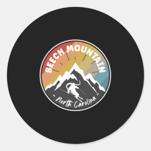 Skiing Beech Mountain - North Carolina Classic Round Sticker