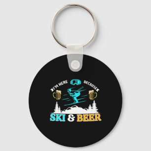 Skiing Beer Drinking - Skier Winter Ski Beer Sayin Key Ring