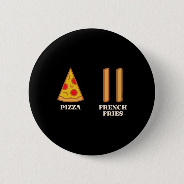 Skiing Beginner Pizza French Fries Ski Instructor  6 Cm Round Badge (Front)