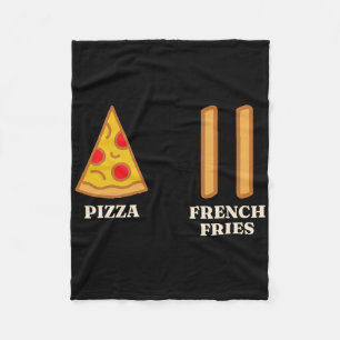 Skiing Beginner Pizza French Fries Ski Instructor  Fleece Blanket