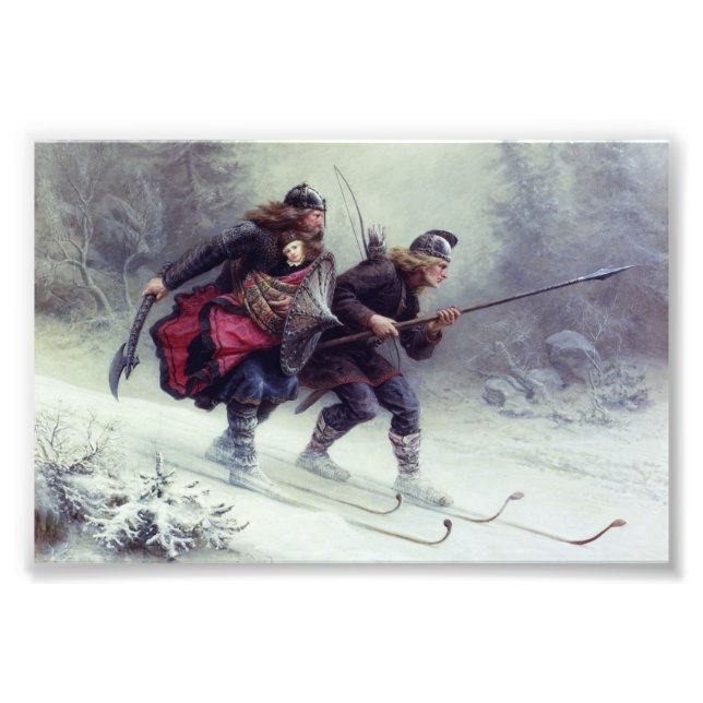 Skiing Birchlegs Crossing the Mountain Photo Print (Front)