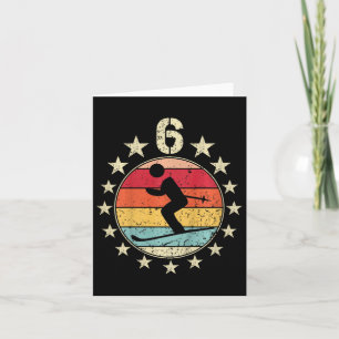 Skiing Birthday 6 Year Old Boy Girl Ski 6th Birthd Card
