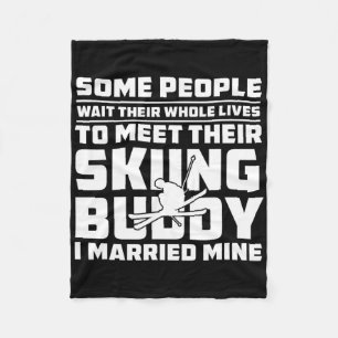 Skiing Buddy  Fleece Blanket
