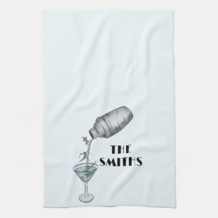 Skiing cabin  tea towel