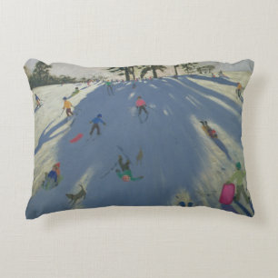 Skiing Calke Abbey Derby Decorative Cushion