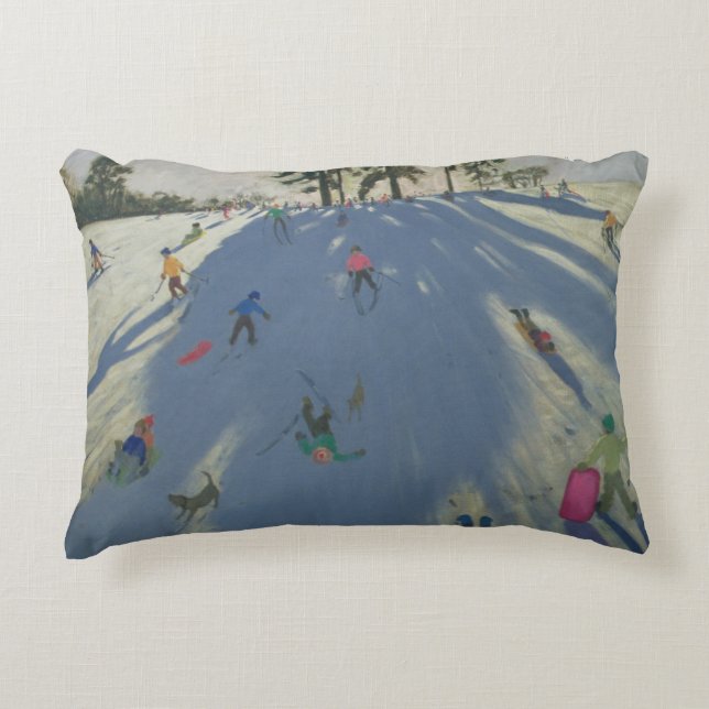 Skiing Calke Abbey Derby Decorative Cushion (Front)