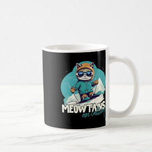 Skiing Cat Winter Sports Adventure Downhill Fun Fo Coffee Mug