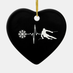 Skiing Ceramic Ornament