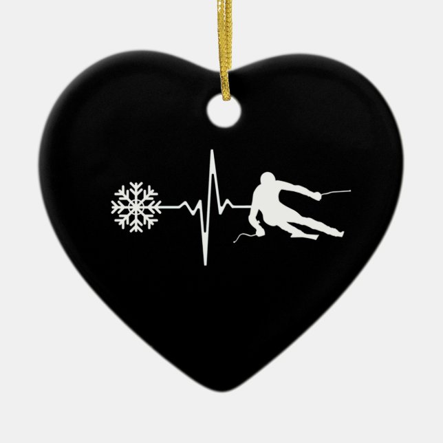 Skiing Ceramic Ornament (Front)