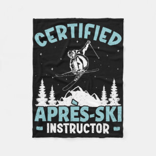 Skiing Certified Apres-ski Instructor Lustig Ski S Fleece Blanket