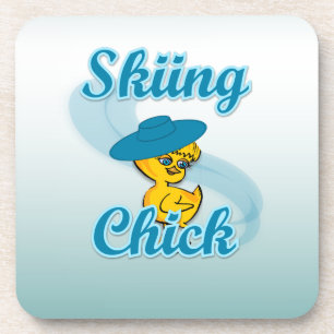 Skiing Chick #3 Coaster