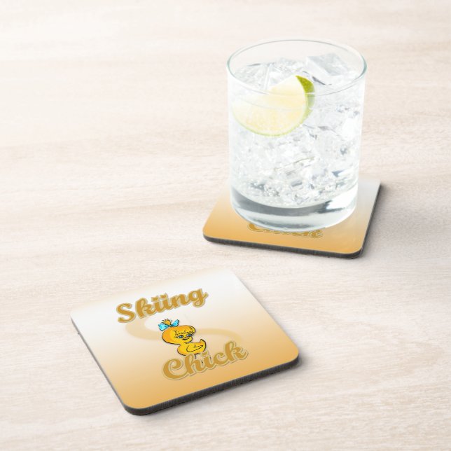 Skiing Chick Coaster (Right Side)
