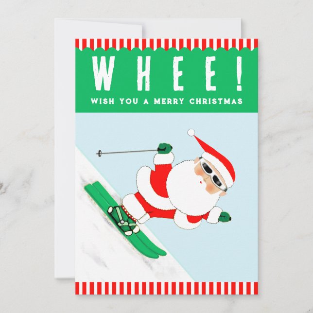 Skiing Christmas Holiday Card (Front)